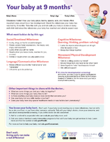 Developmental Milestones Checklist (9 mo)(English)