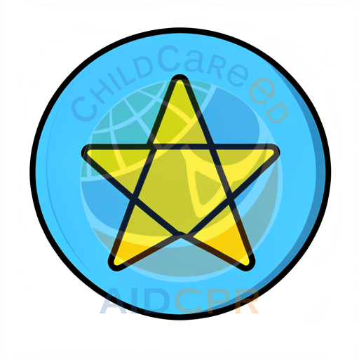 Yellow star inside blue circle