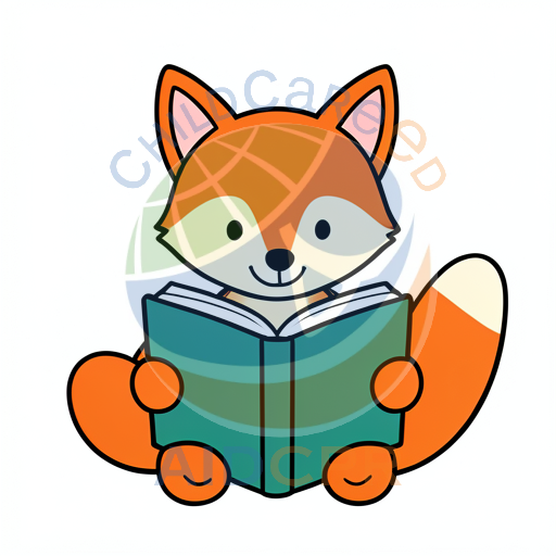 Cute fox reading green book silhouette - ChildCareEd