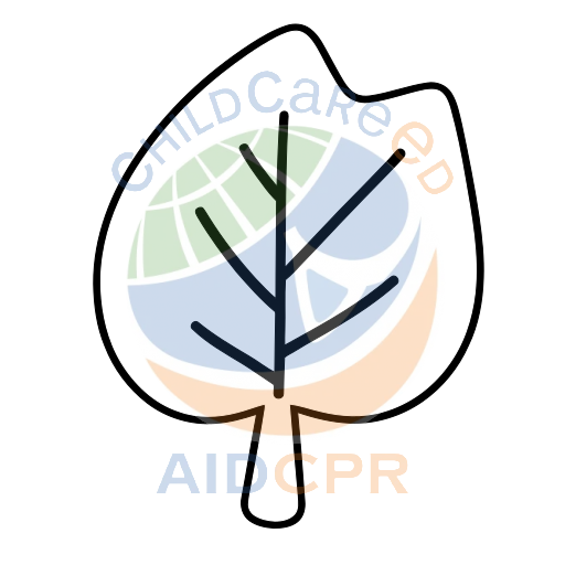 Green leaf with simple branch pattern coloring page