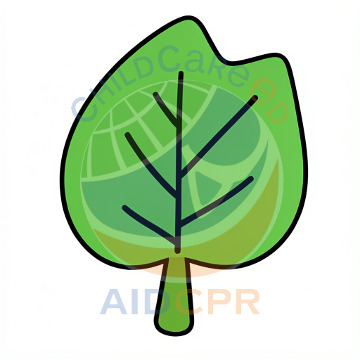 Green leaf with simple branch pattern