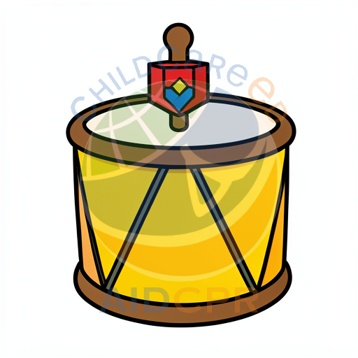 Drum with red and blue star pattern