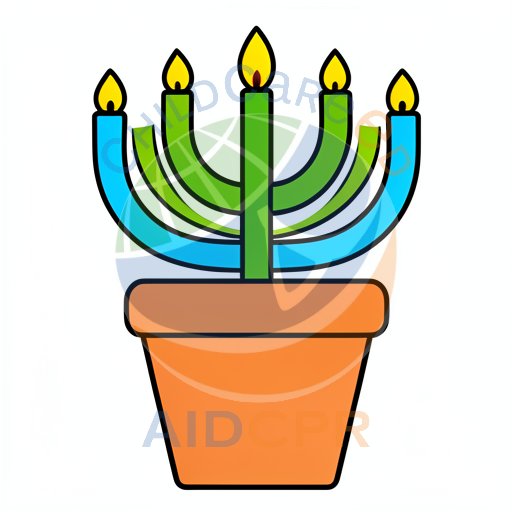 Candlestick with five lit candles