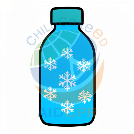 Blue bottle with snowflake pattern