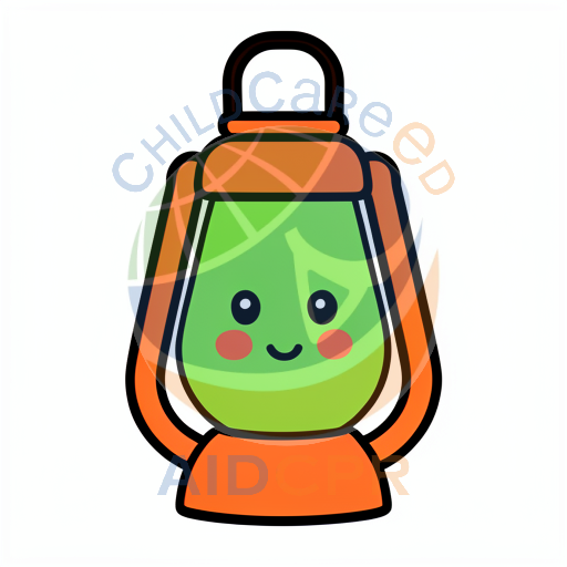 Cute green lantern with smiling face