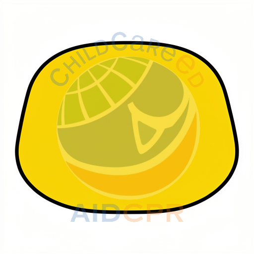 Yellow rounded shape with bold black border - ChildCareEd
