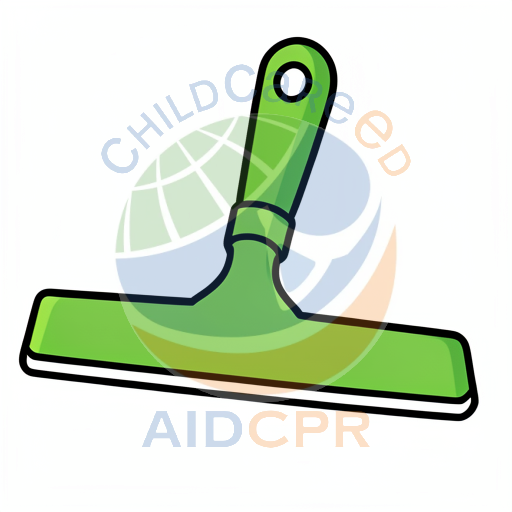Bright green window squeegee tool