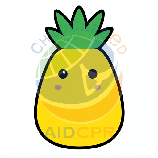 Cute pineapple with smiling face