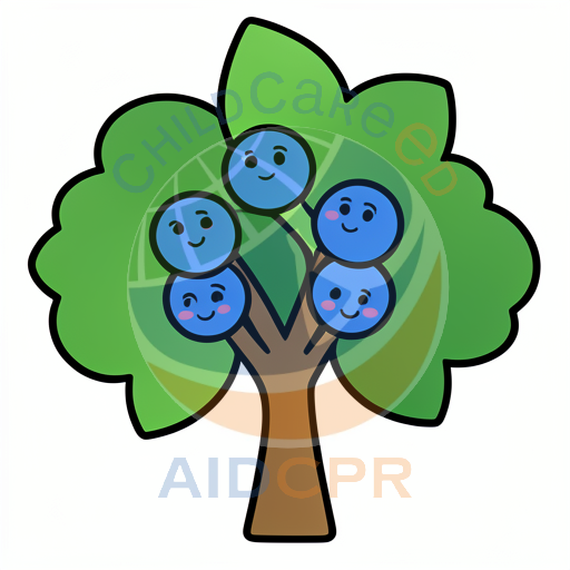 Tree with five smiling blue berries