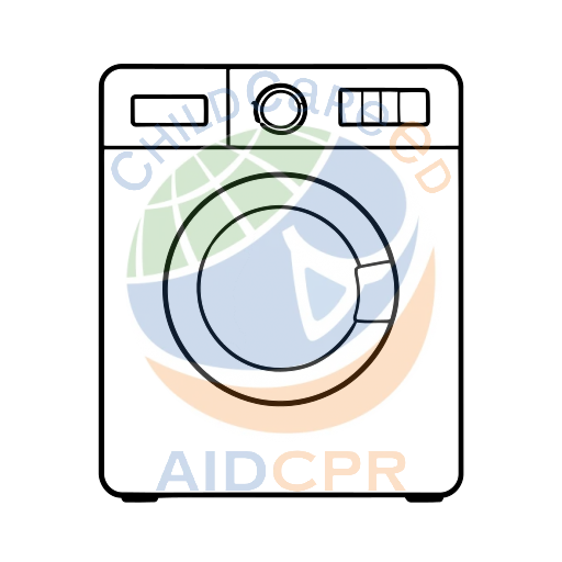 Washing machine with control panel silhouette - ChildCareEd