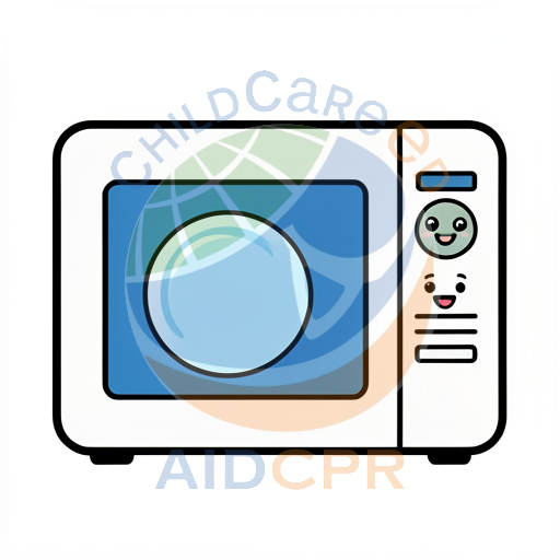 Cute microwave with smiling face