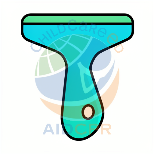 Blue and green window squeegee tool