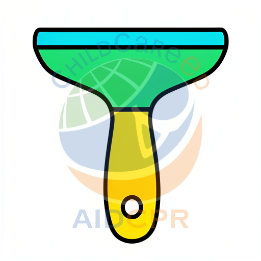 Green and blue window squeegee tool