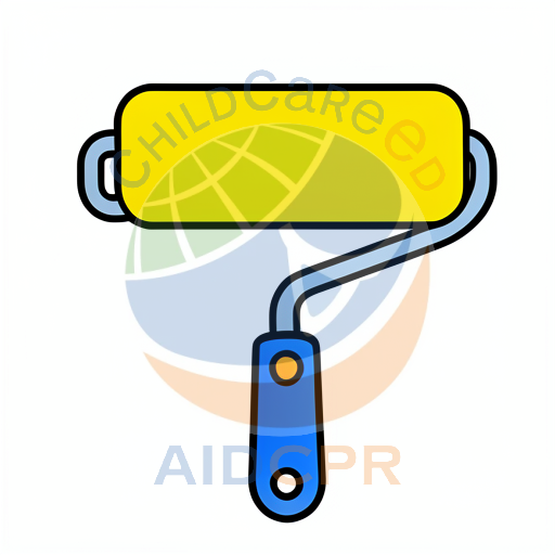 Paint roller ready for coloring activity