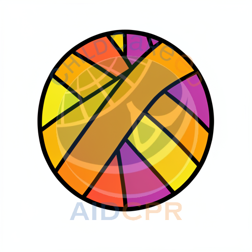 Brightly colored yarn ball with diagonal pattern