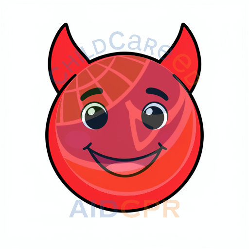 Cute red devil smiling with horns