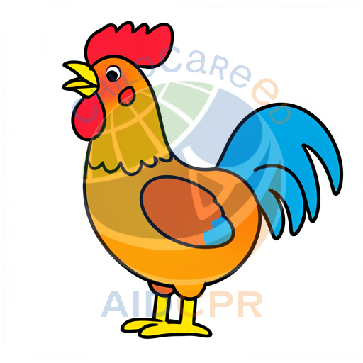 Rooster crowing with red comb