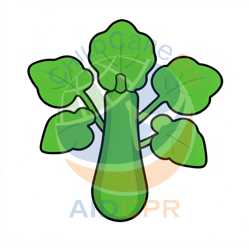Green leafy vegetable with thick stem