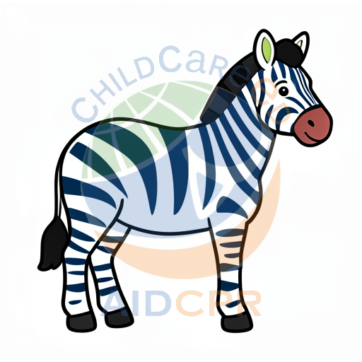 Zebra standing with striped pattern