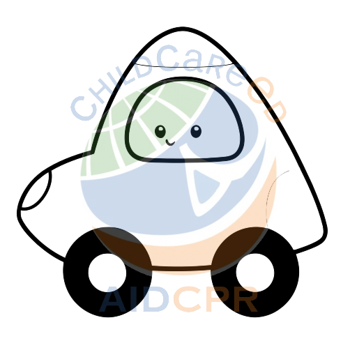 Cute triangular car with smiling face coloring page
