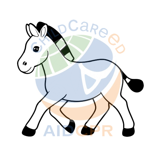 Zebra running with striped pattern coloring page