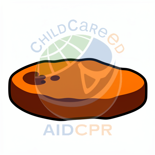 Orange slice with brown rind