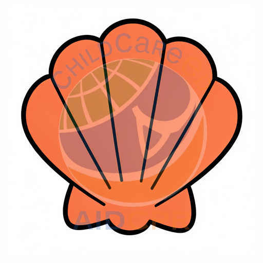 Bright orange shell with bold lines