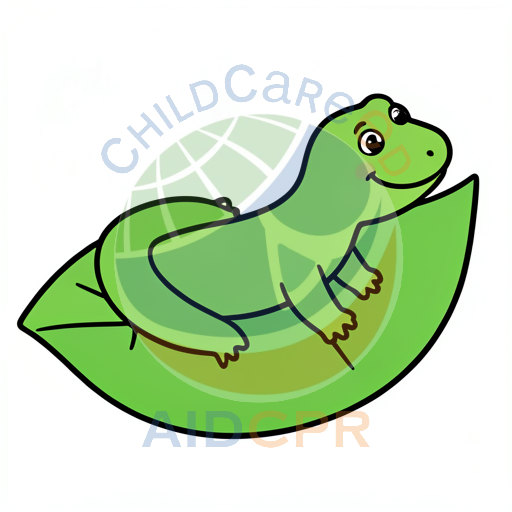Green lizard resting on a leaf