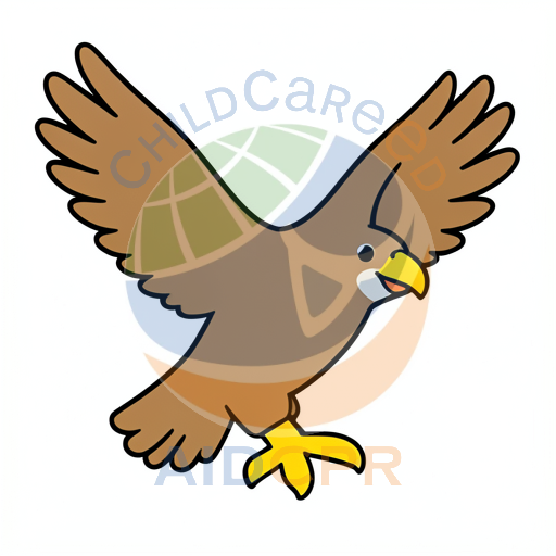 Cartoon eagle soaring with spread wings - ChildCareEd