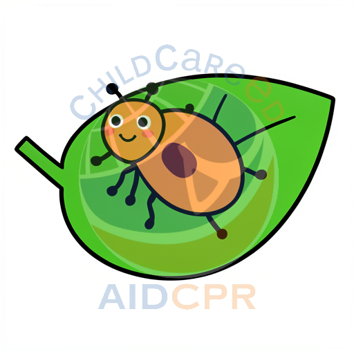 Smiling orange ladybug on leaf