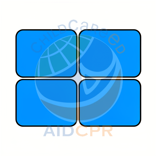 Blue blocks forming a two-by-two pattern silhouette - ChildCareEd