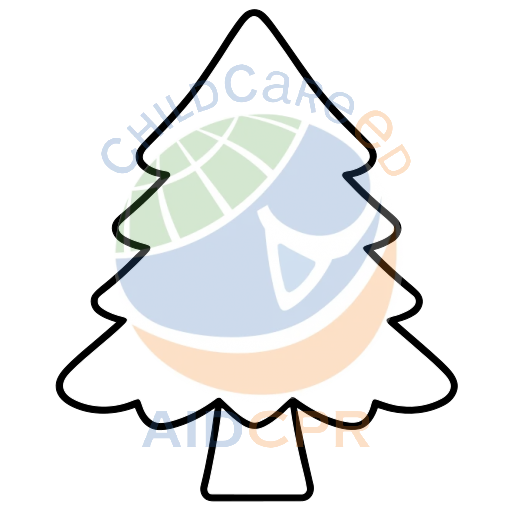 Festive tree with triangular shape and trunk coloring page