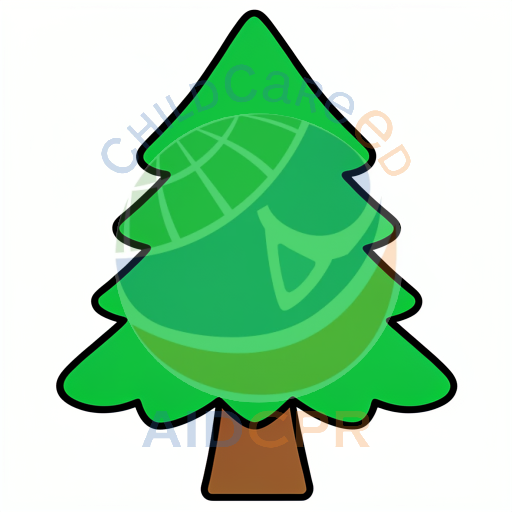 Festive tree with triangular shape and trunk