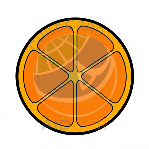 Orange slice with six segments