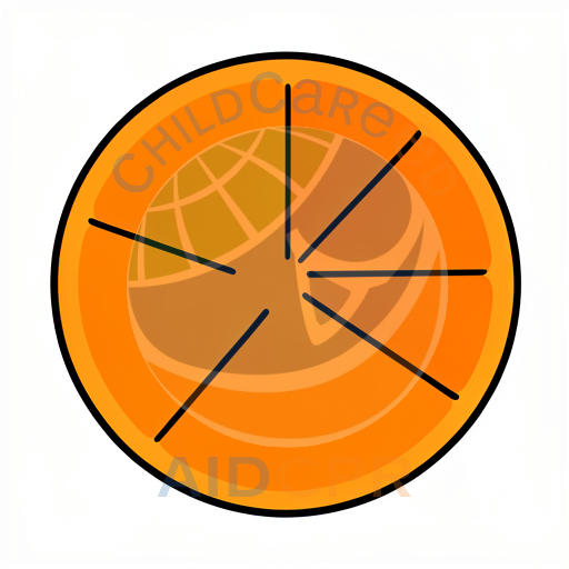 Orange circle divided into five equal slices