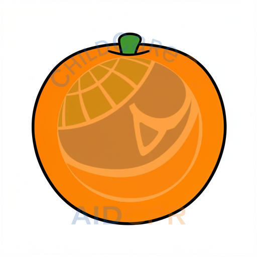 Round orange with leafy top