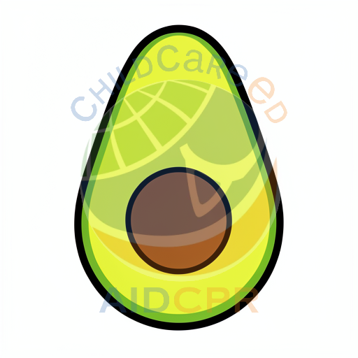 Sliced avocado with brown pit inside