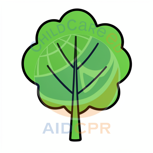 Green tree with simple leafy canopy