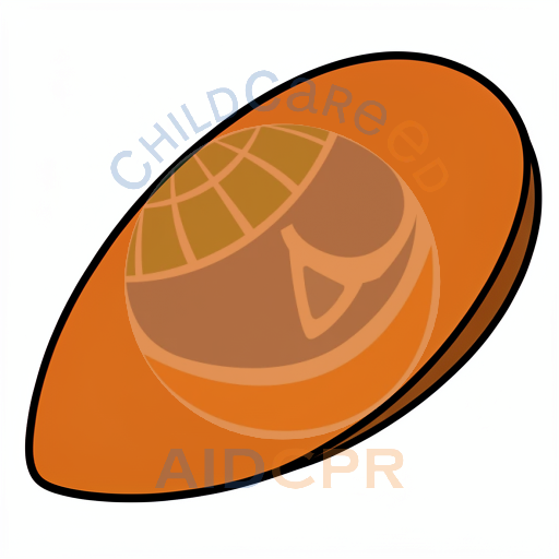Orange oval shape with black border