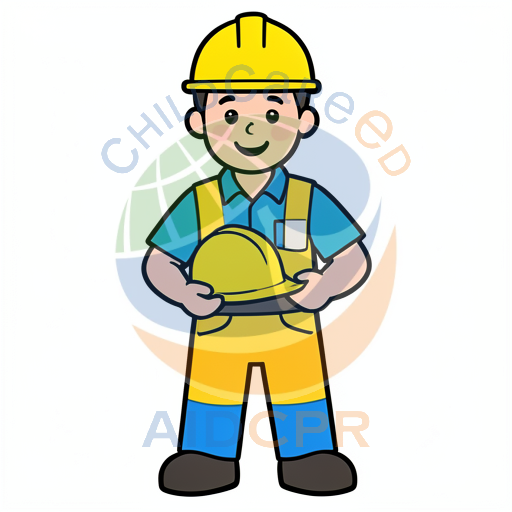 Happy construction worker holding hard hat