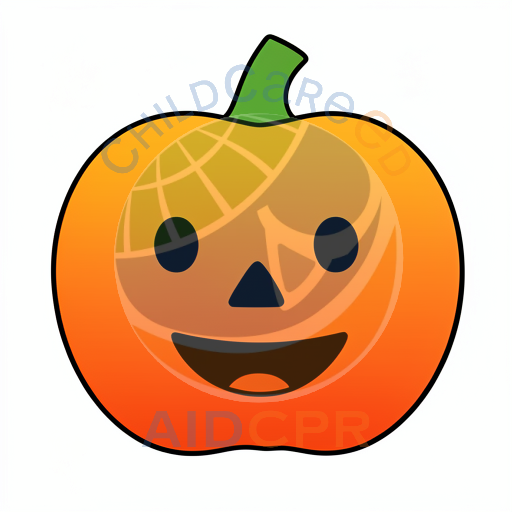Friendly jack-o'-lantern with round cheeks