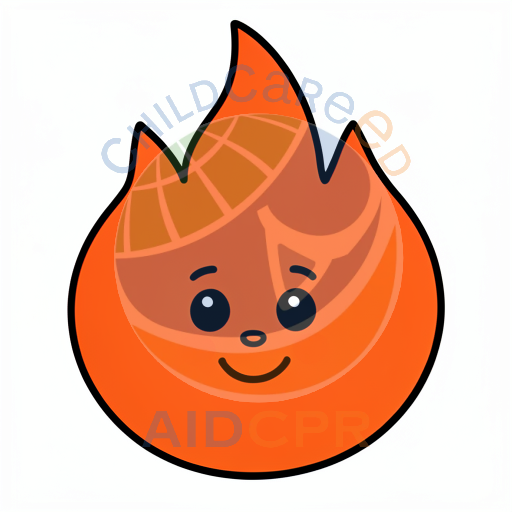 Friendly orange flame with smiling face coloring page - ChildCareEd