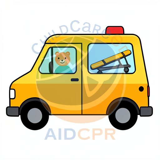 Yellow van with bear driver smiling