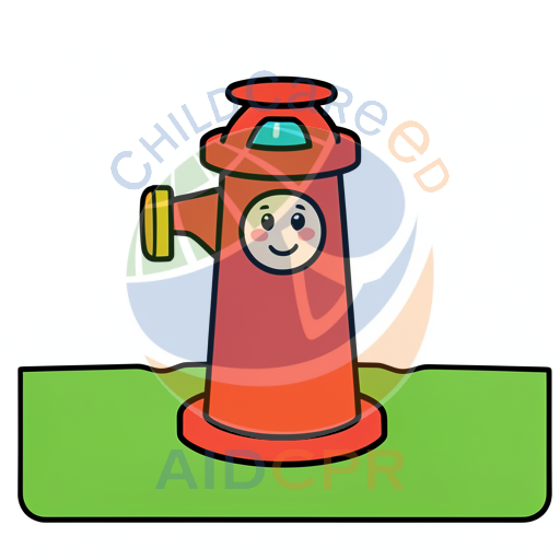 Red fire hydrant with smiling face