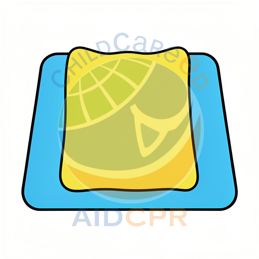 Yellow shape on blue background - ChildCareEd