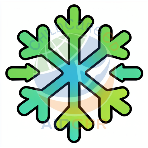 Green snowflake with arrow points