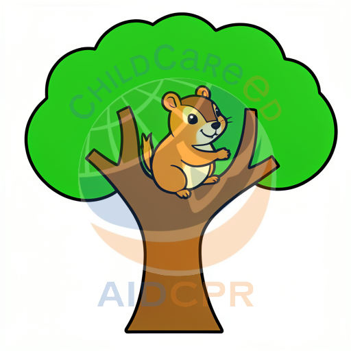 Cute squirrel sitting on tree branch