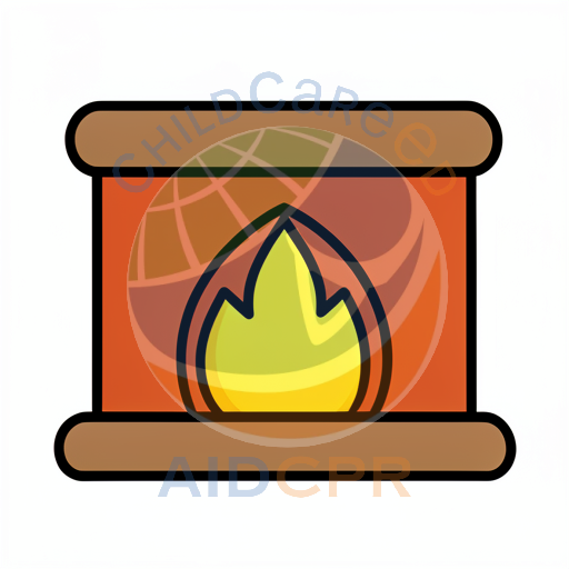 Fire burning in a fireplace