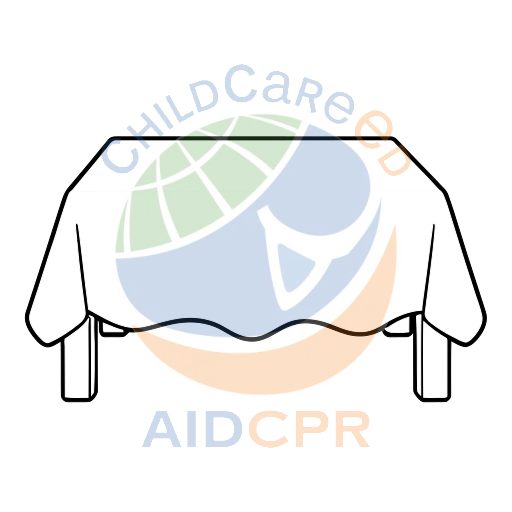 Tablecloth draped over a table coloring page