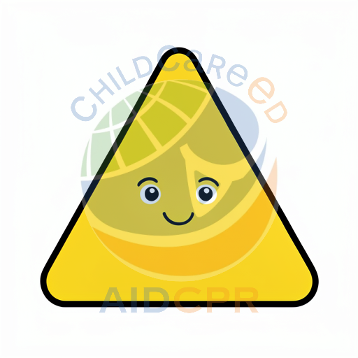 Yellow triangle with smiling face